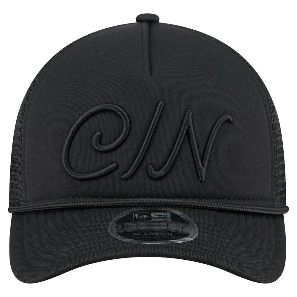 Cincinnati Reds City Initial 9FORTY A-Frame M-Crown Adjustable Trucker Hat - Black | New Era