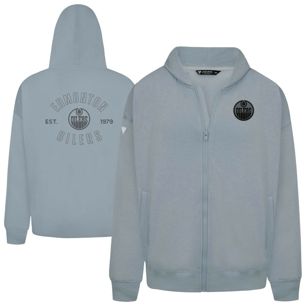 Edmonton Oilers Levelwear Uphill Abyssal Full-Zip Hoodie Gray