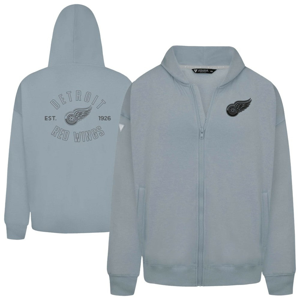 Detroit Red Wings Levelwear Uphill Abyssal Full-Zip Hoodie Gray