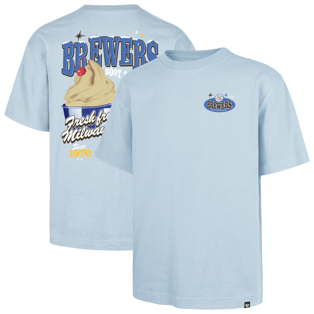 Milwaukee Brewers Ice Cream Parlor Foundation T-Shirt - Light Blue | 47 brand