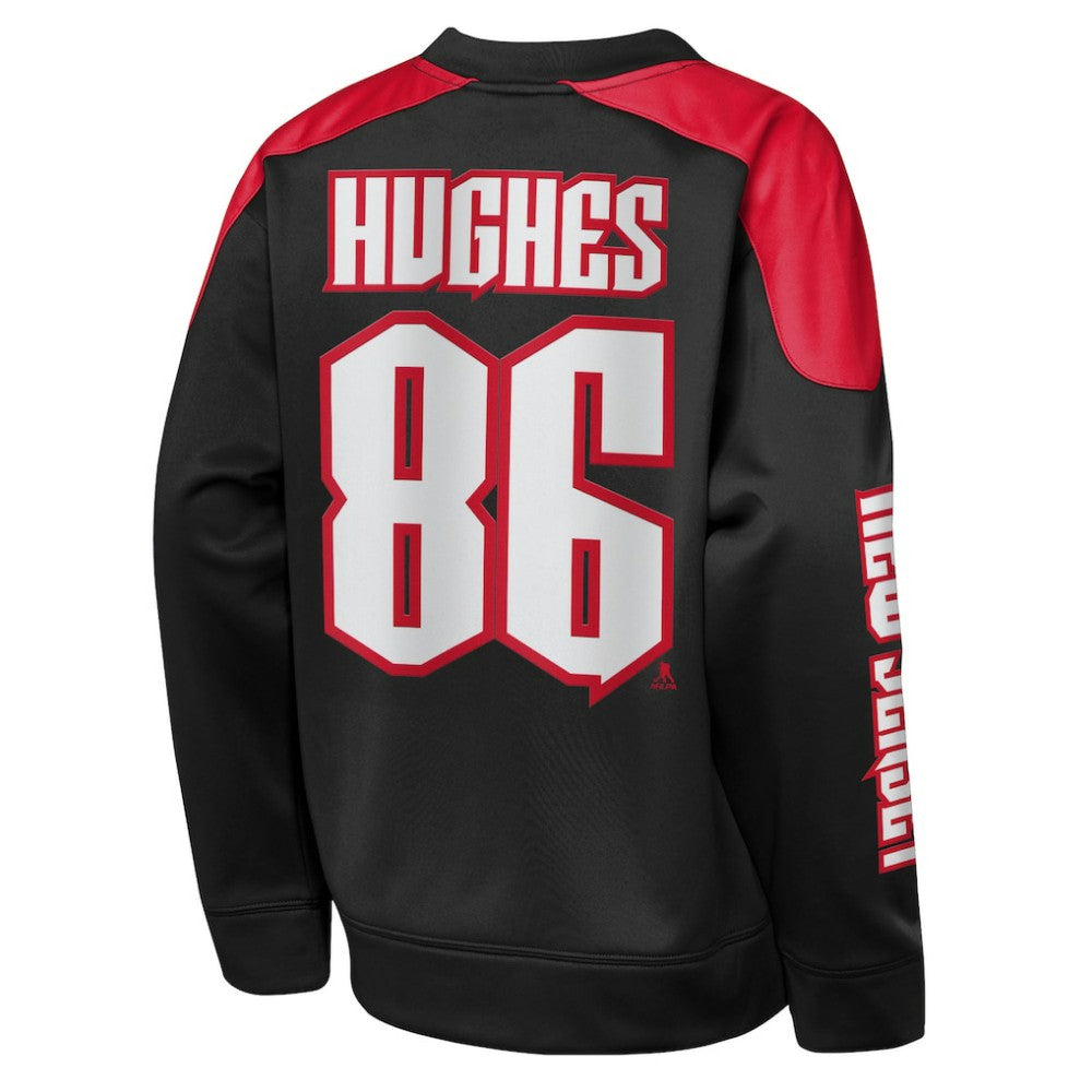 Jack Hughes New Jersey Devils Outerstuff Youth Best Defense Name & Number Crewneck Sweatshirt Black