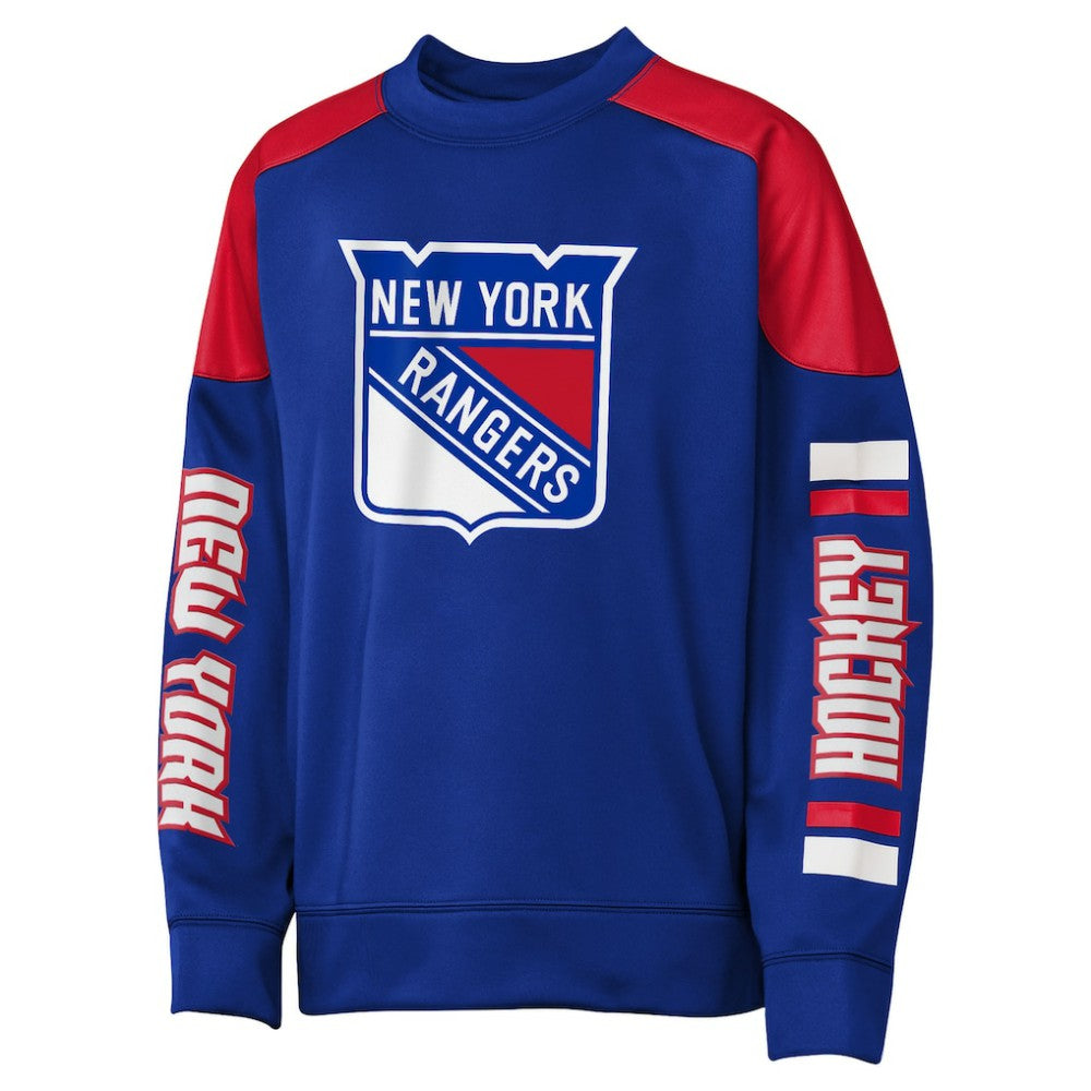 Mika Zibanejad New York Rangers Outerstuff Youth Best Defense Name & Number Crewneck Sweatshirt Blue