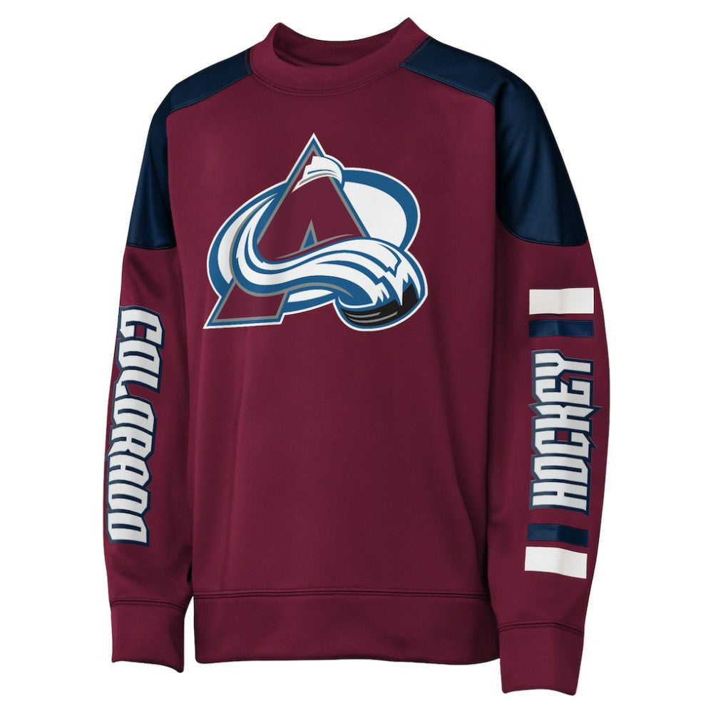 Nathan MacKinnon Colorado Avalanche Outerstuff Youth Best Defense Name & Number Crewneck Sweatshirt Burgundy