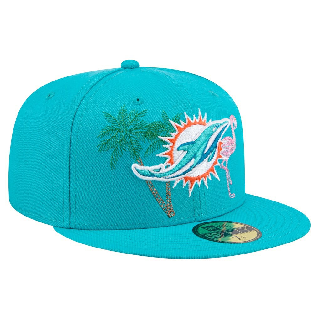 Miami Dolphins New Era State Stitch 59FIFTY Fitted Hat - Aqua cheap