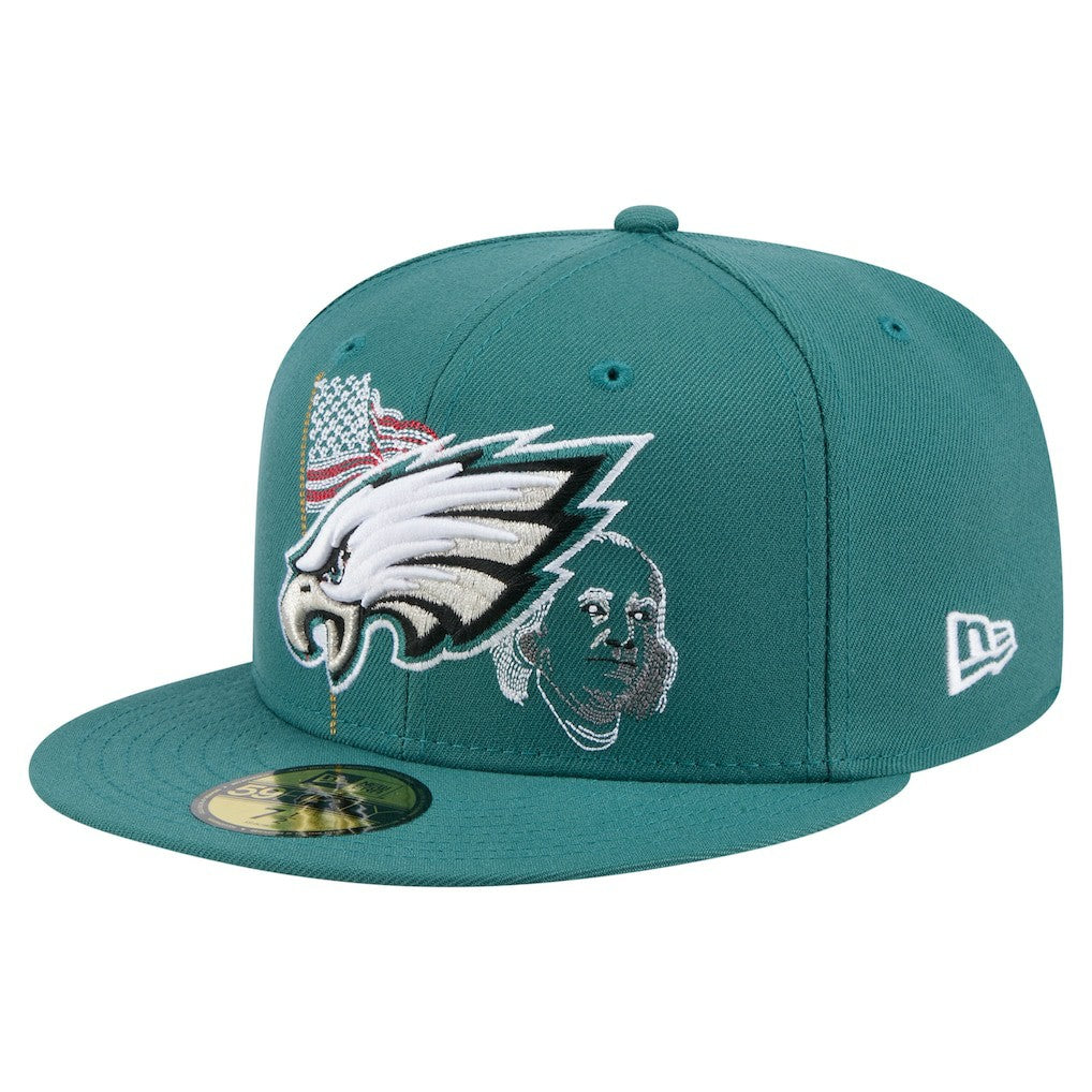 Philadelphia Eagles New Era State Stitch 59FIFTY Fitted Hat - Midnight Green on sale