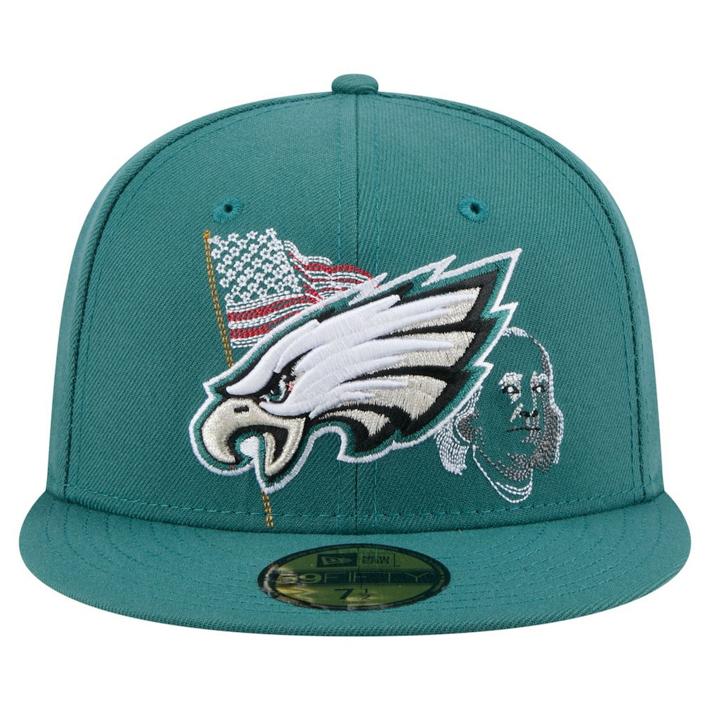 Philadelphia Eagles New Era State Stitch 59FIFTY Fitted Hat - Midnight Green on sale