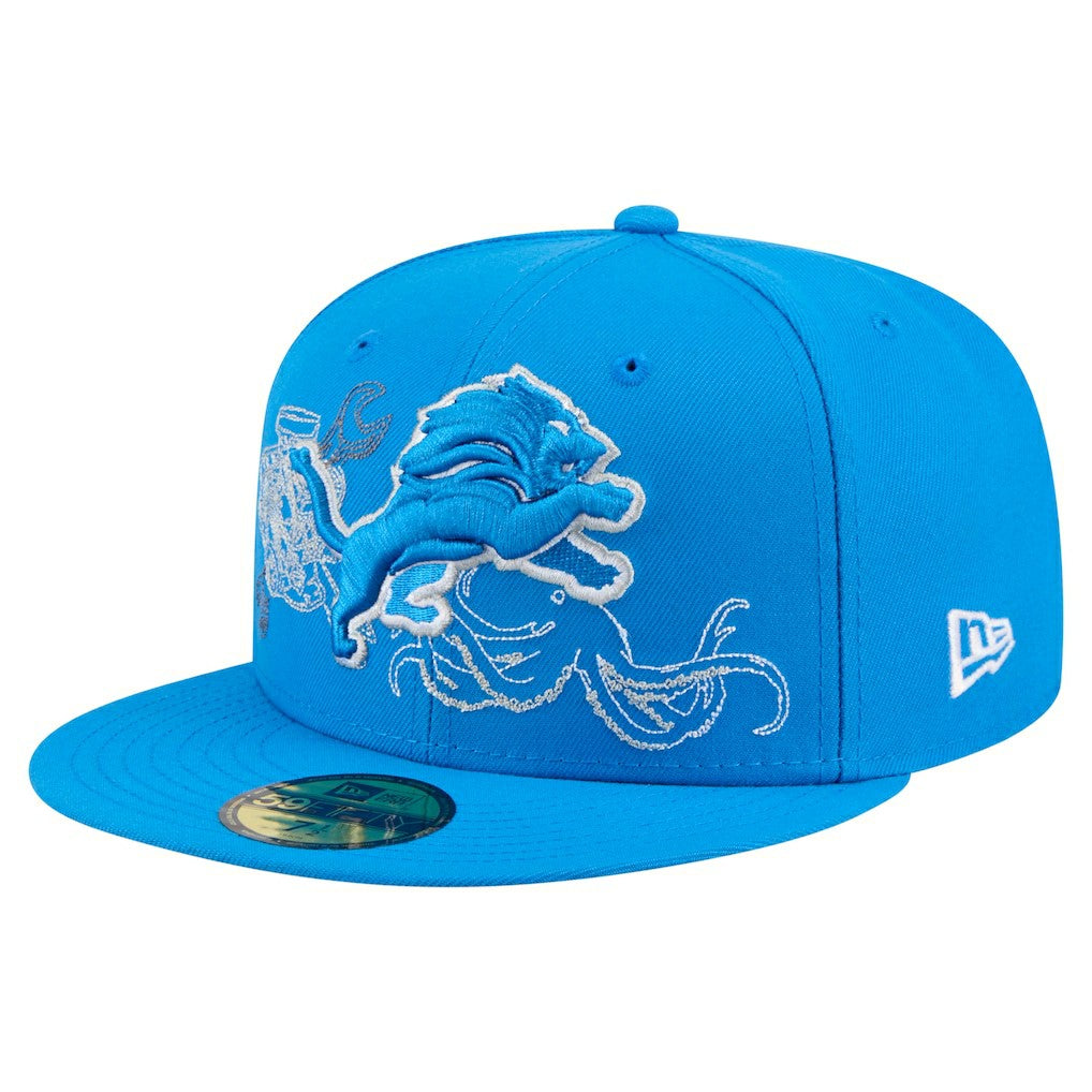 Detroit Lions New Era State Stitch 59FIFTY Fitted Hat - Blue sale