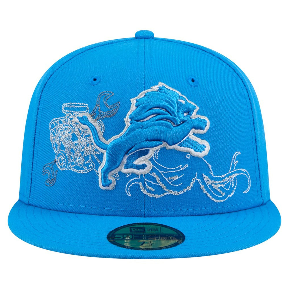 Detroit Lions New Era State Stitch 59FIFTY Fitted Hat - Blue sale