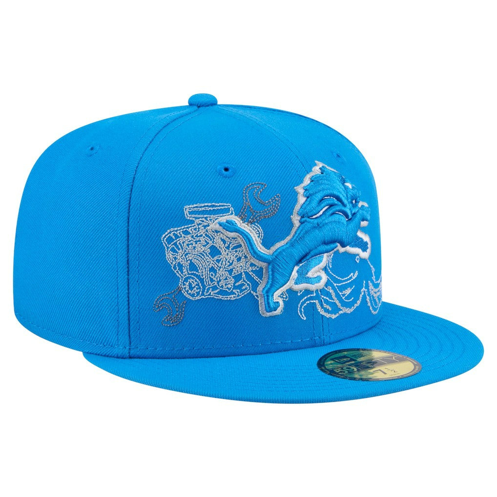 Detroit Lions New Era State Stitch 59FIFTY Fitted Hat - Blue sale