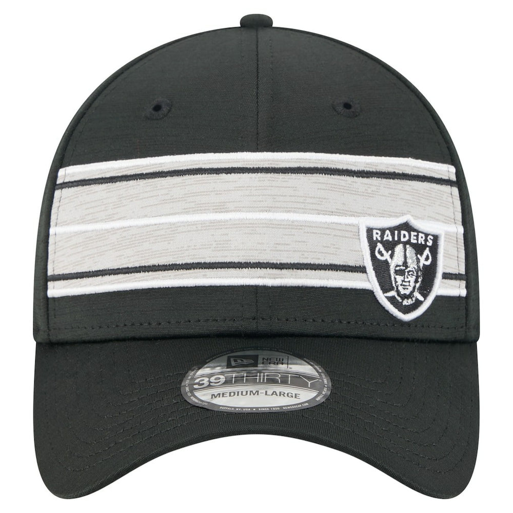 Las Vegas Raiders New Era Stripes 39THIRTY Flex Hat - Black cheap