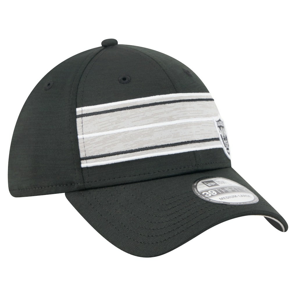 Las Vegas Raiders New Era Stripes 39THIRTY Flex Hat - Black cheap