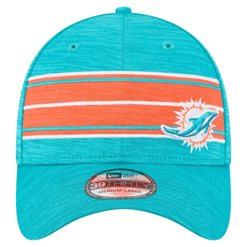 Miami Dolphins New Era Stripes 39THIRTY Flex Hat - Aqua for sale
