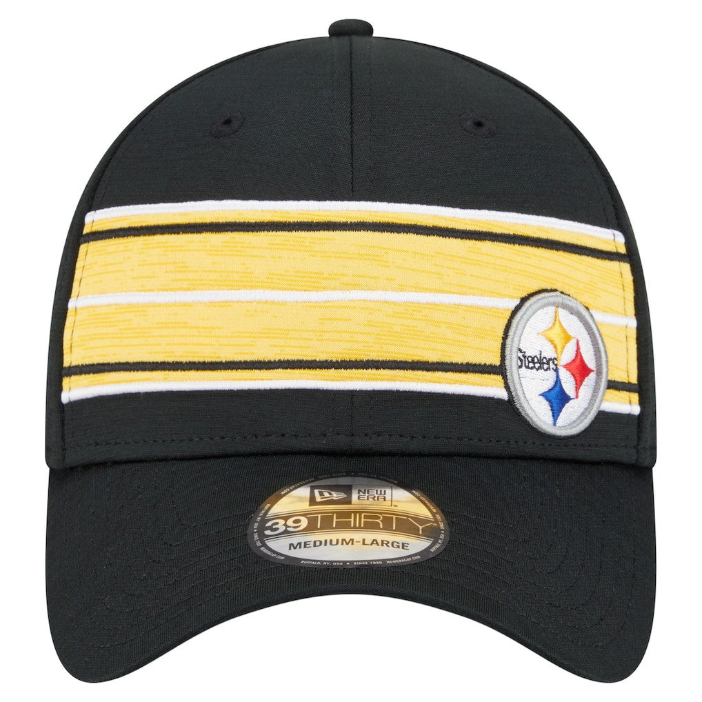 Pittsburgh Steelers New Era Stripes 39THIRTY Flex Hat - Black outlet