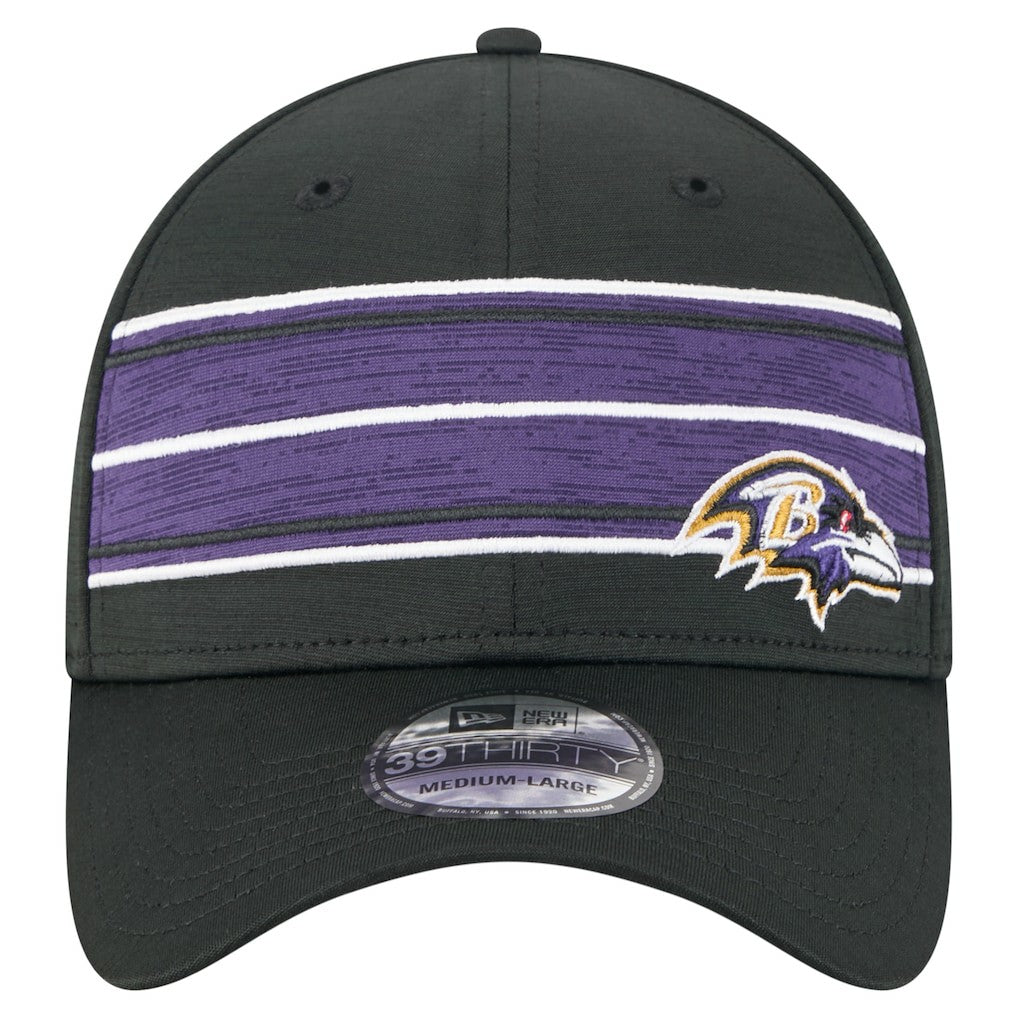 Baltimore Ravens New Era Stripes 39THIRTY Flex Hat - Black sale