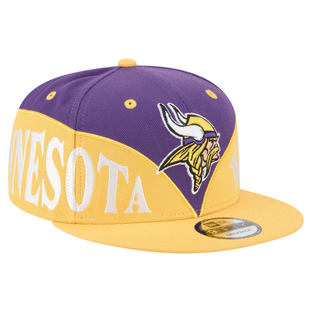 Minnesota Vikings New Era Split 9FIFTY Snapback Hat - Purple/Gold for sale