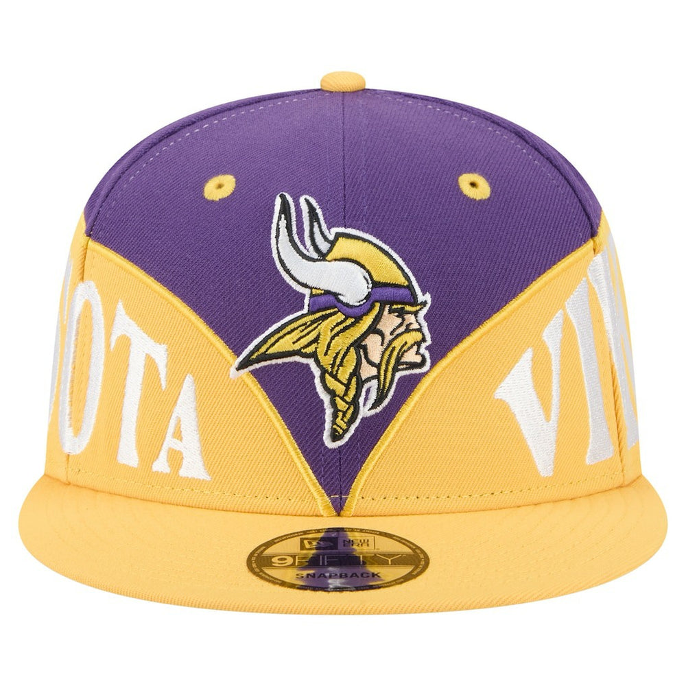 Minnesota Vikings New Era Split 9FIFTY Snapback Hat - Purple/Gold for sale