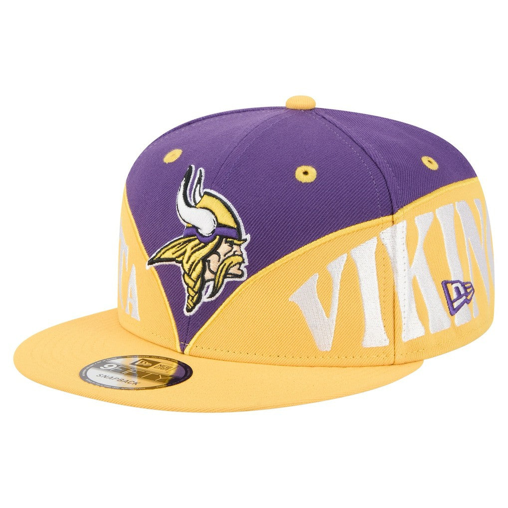Minnesota Vikings New Era Split 9FIFTY Snapback Hat - Purple/Gold for sale