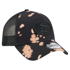 San Francisco 49ers New Era Bleached 9FORTY A-Frame Adjustable Hat - Black on sale