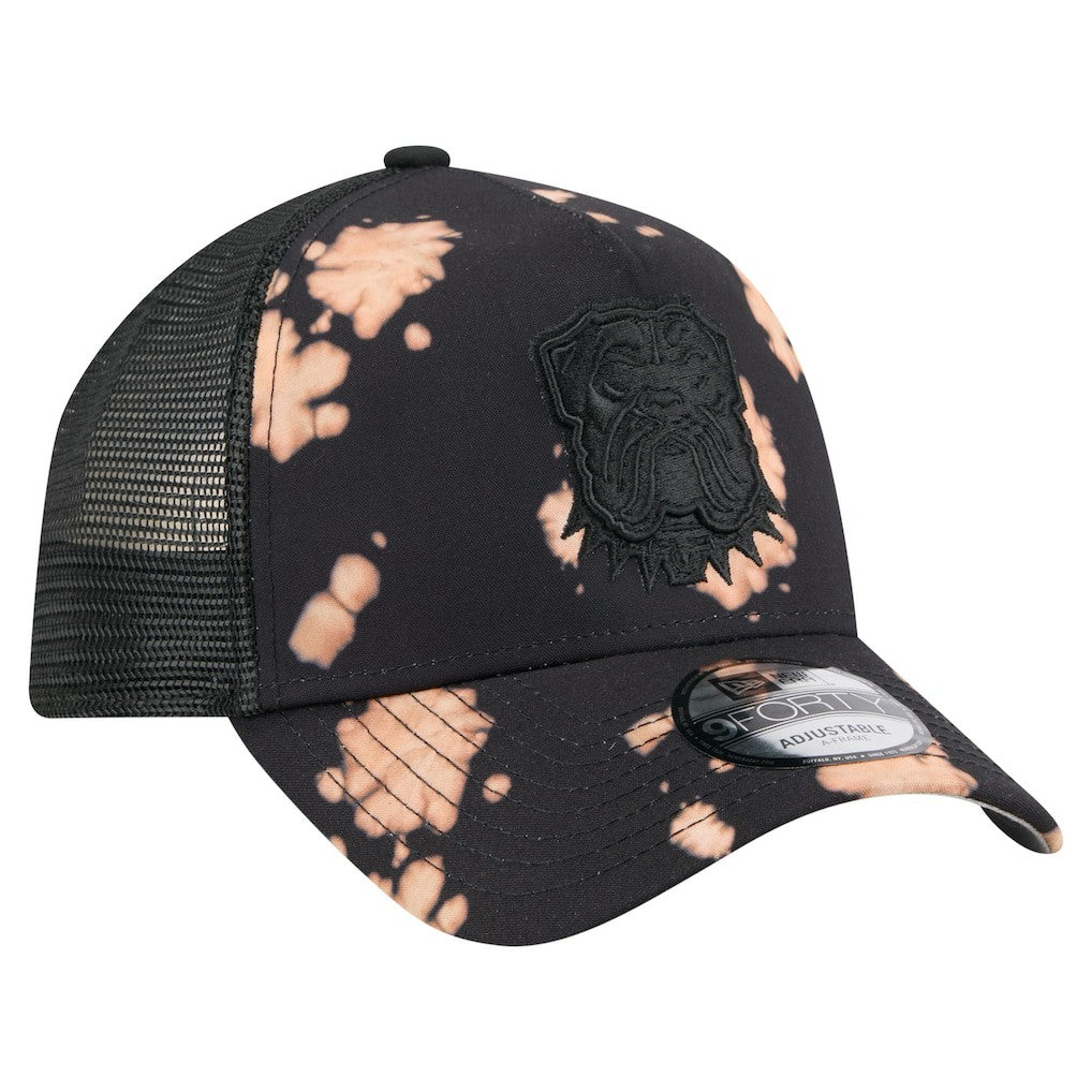 Cleveland Browns New Era Bleached A-Frame 9FORTY Trucker Adjustable Hat - Black for sale