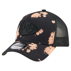Kansas City Chiefs New Era Bleached 9FORTY A-Frame Adjustable Hat - Black outlet