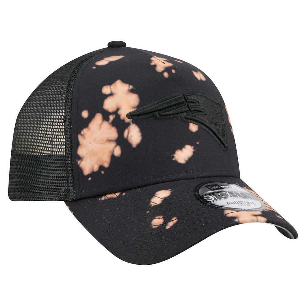 New England Patriots New Era Bleached 9FORTY A-Frame Adjustable Hat - Black discount