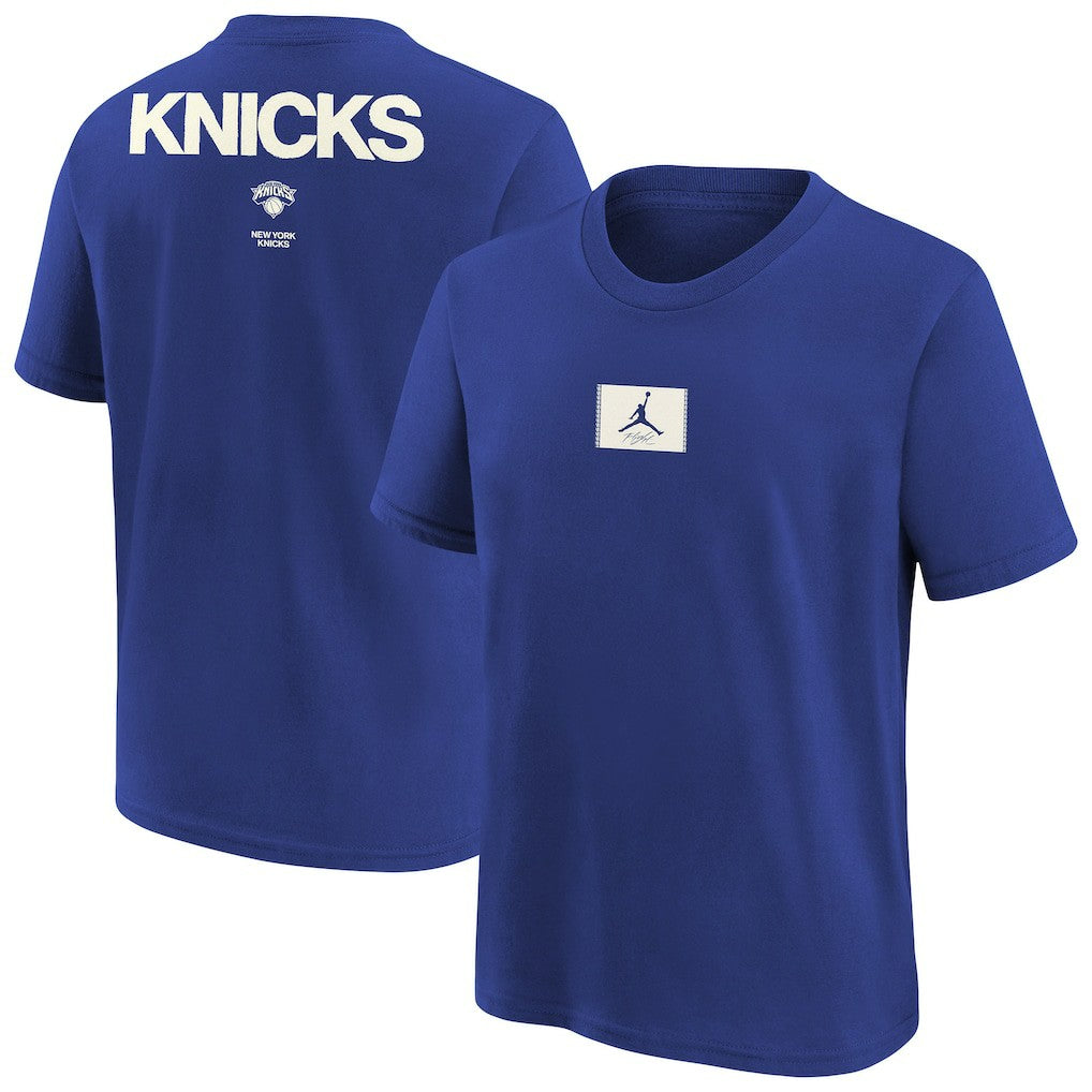 New York Knicks Jordan Brand Youth Courtside Statement 85 T-Shirt - Royal shop