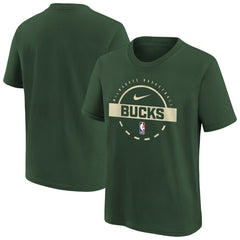 Milwaukee Bucks Youth Practice T-Shirt - Hunter Green | Nike shop