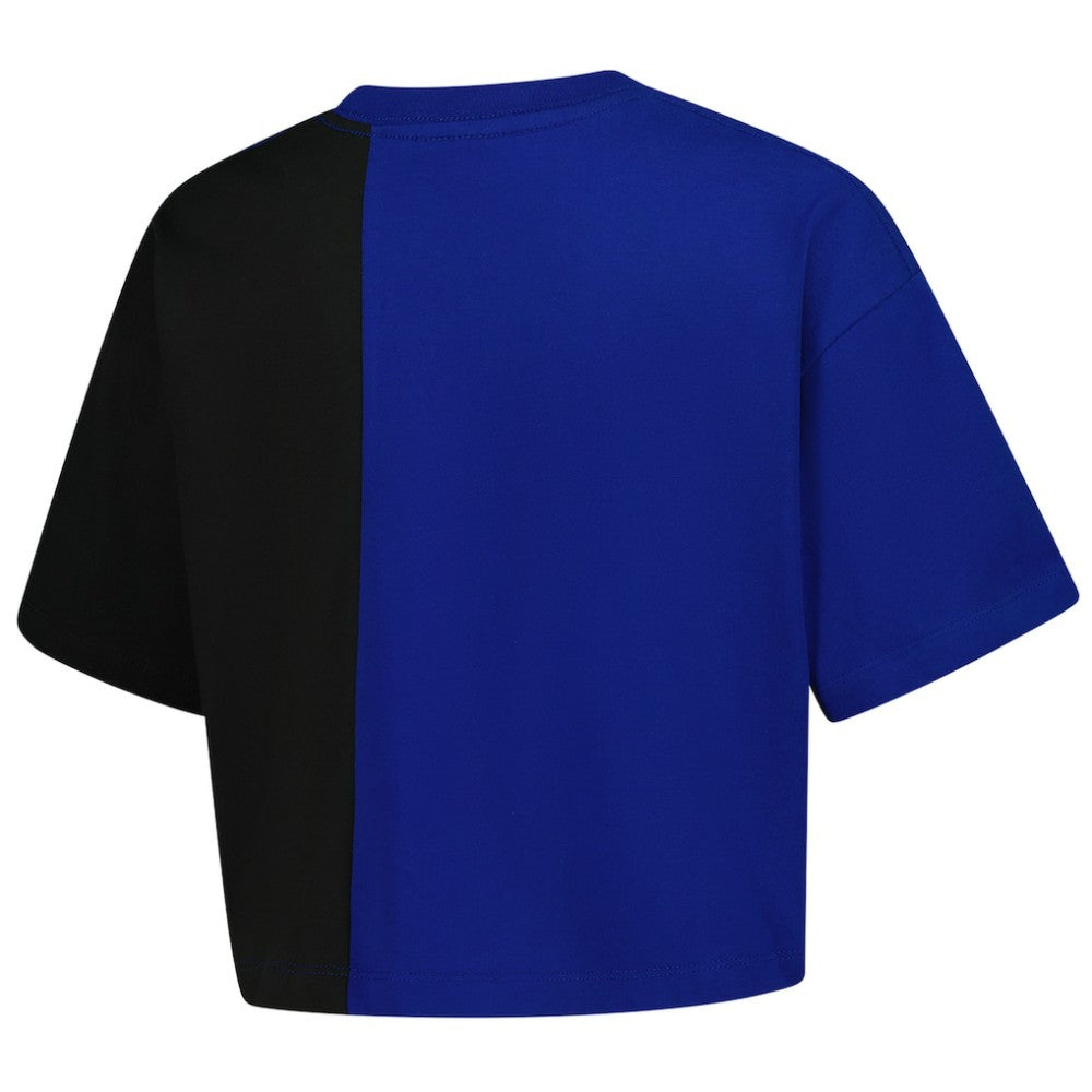 Chicago Cubs Women's Upcycled Colorblocked Boxy Cropped T-Shirt - Royal | New Era