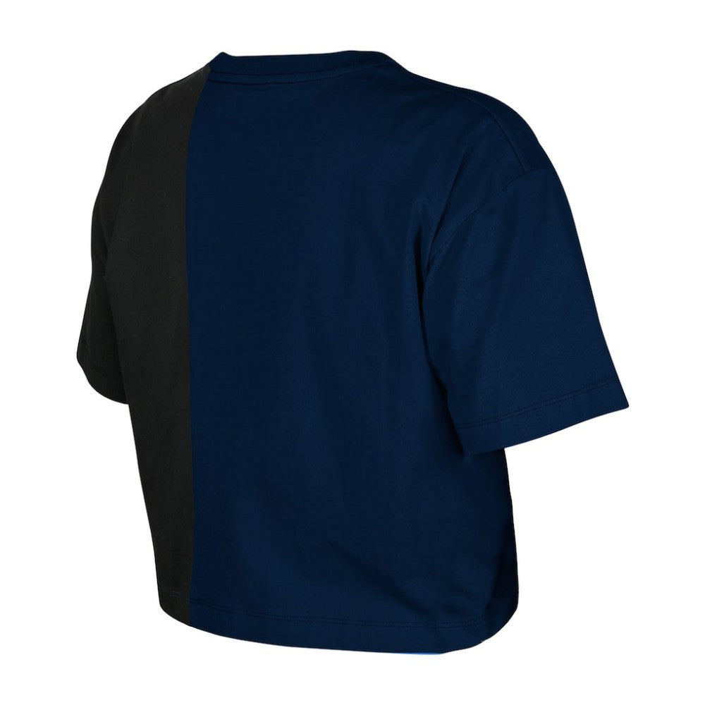 Houston Astros Women's Upcycled Colorblocked Boxy Cropped T-Shirt - Navy | New Era