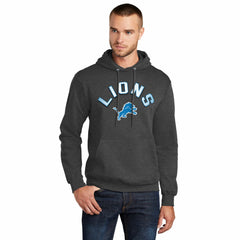 Detroit Lions Starter Arch Over Logo Pullover Hoodie - Charcoal cheap