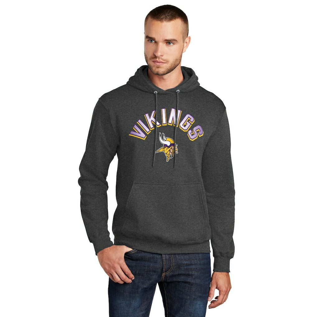 Minnesota Vikings Starter Arch Over Logo Pullover Hoodie - Charcoal sale