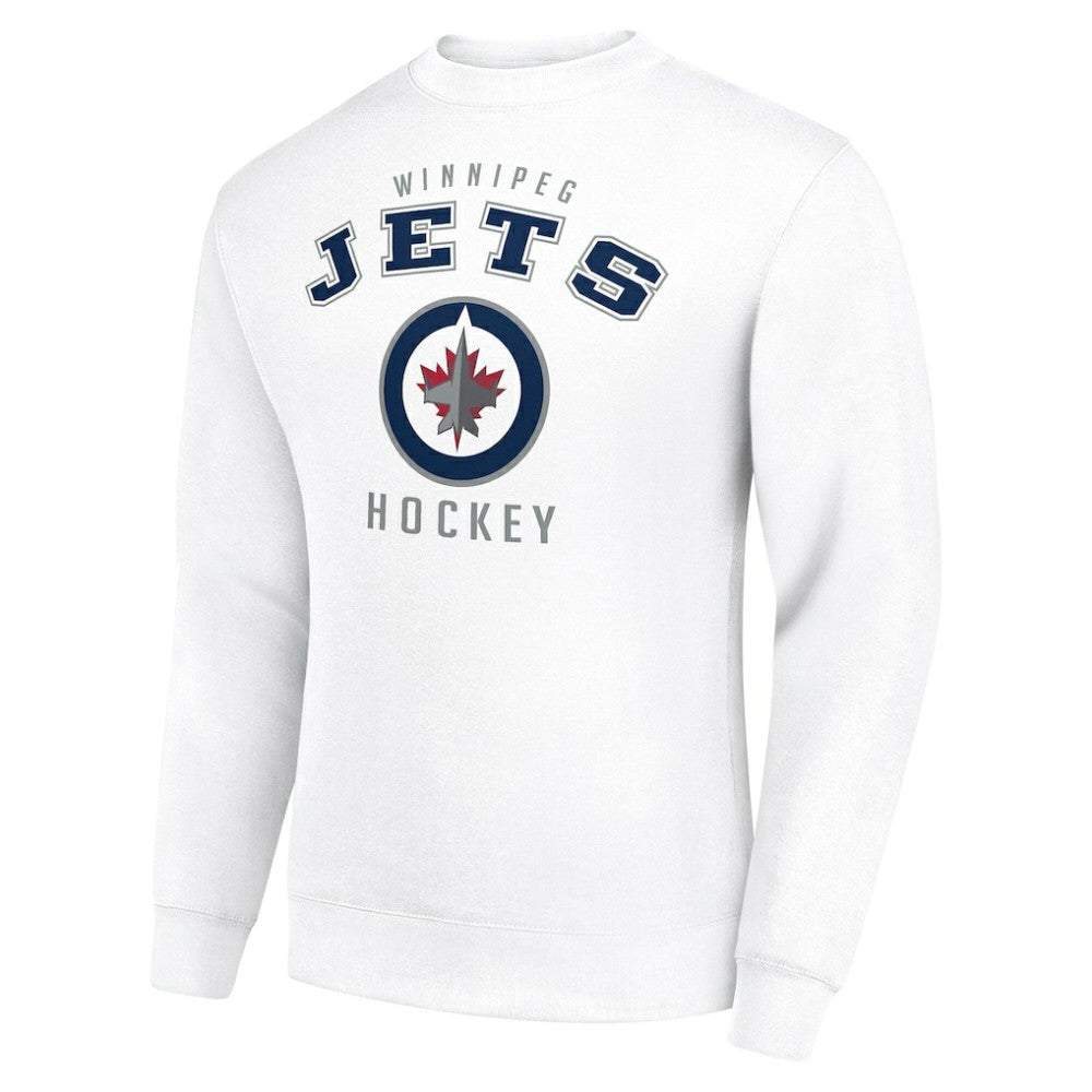Winnipeg Jets Men's Starter Team Logo Fleece Pullover Sweatshirt White
