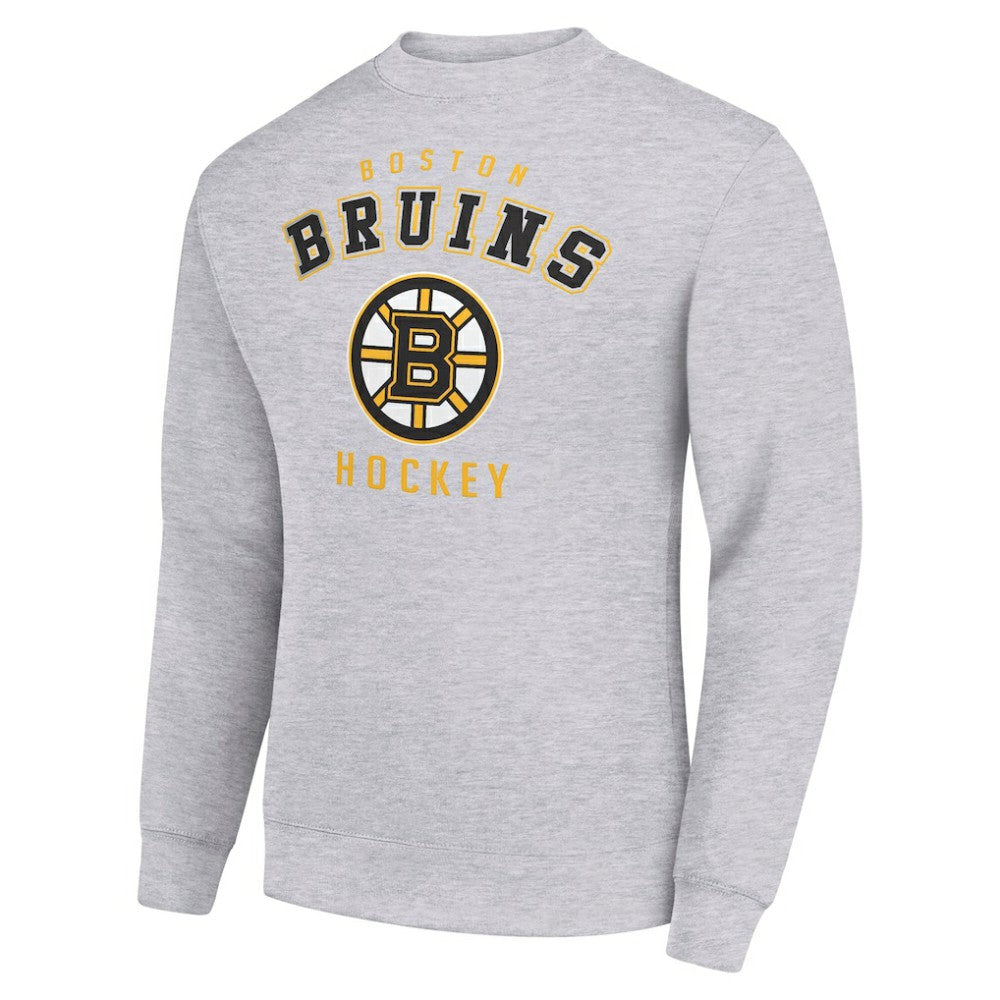 Boston Bruins Men's Starter Team Logo Fleece Pullover Sweatshirt Heather Gray