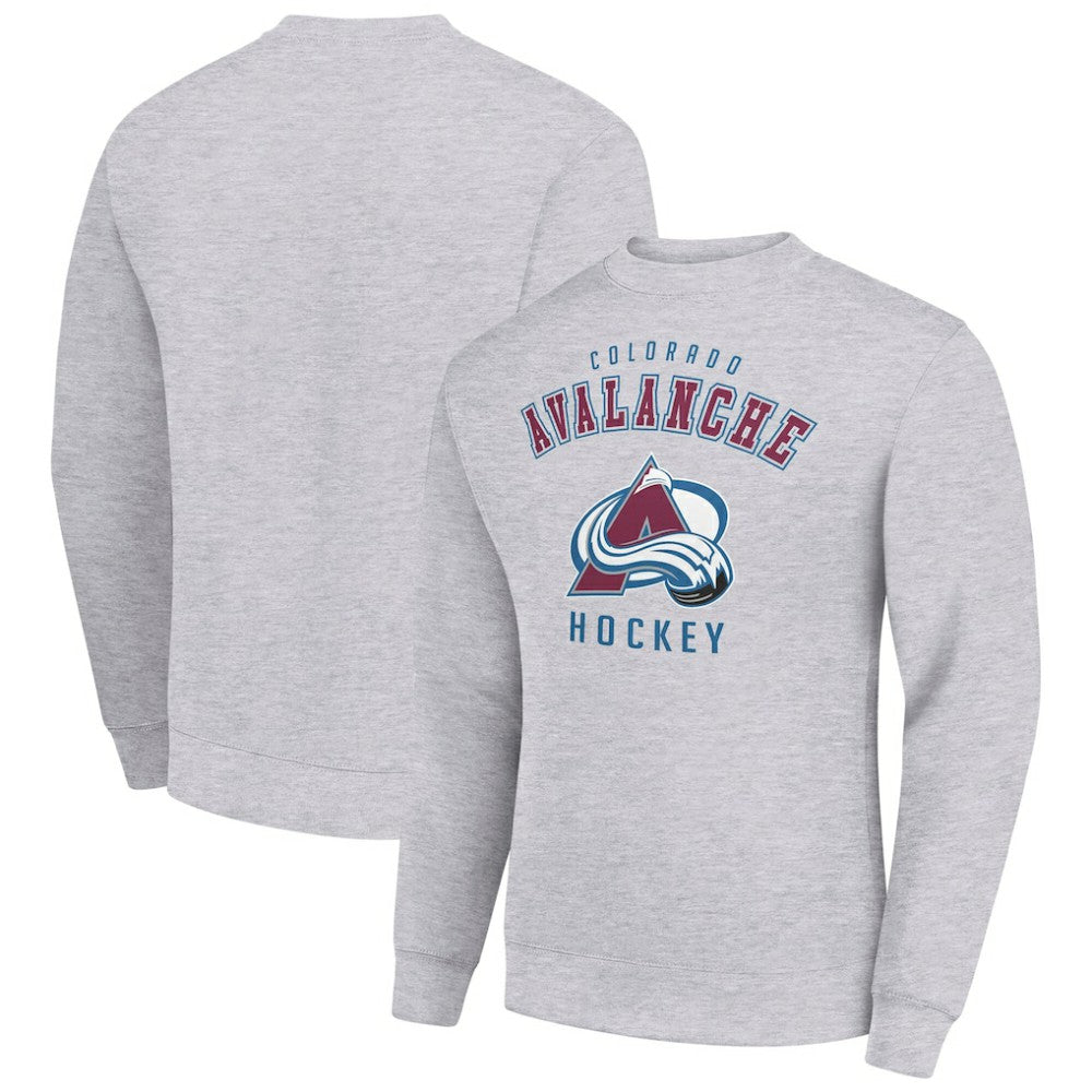 Colorado Avalanche Men's Starter Team Logo Fleece Pullover Sweatshirt Heather Gray