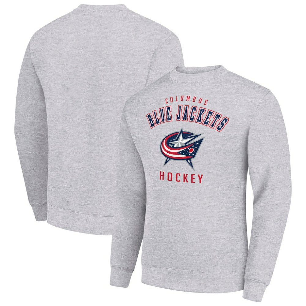 Columbus Blue Jackets Men's Starter Team Logo Fleece Pullover Sweatshirt Heather Gray
