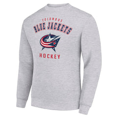 Columbus Blue Jackets Men's Starter Team Logo Fleece Pullover Sweatshirt Heather Gray