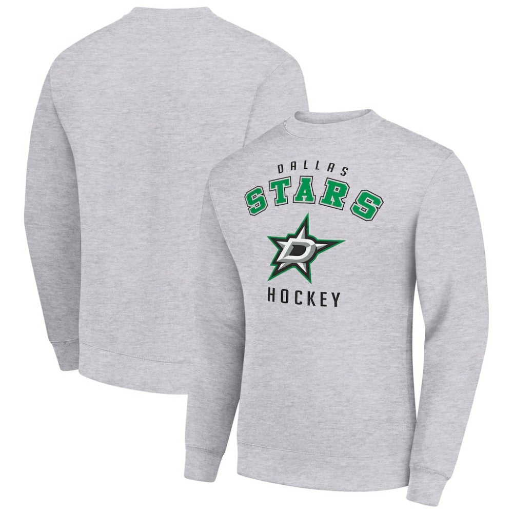 Dallas Stars Men's Starter Team Logo Fleece Pullover Sweatshirt Heather Gray