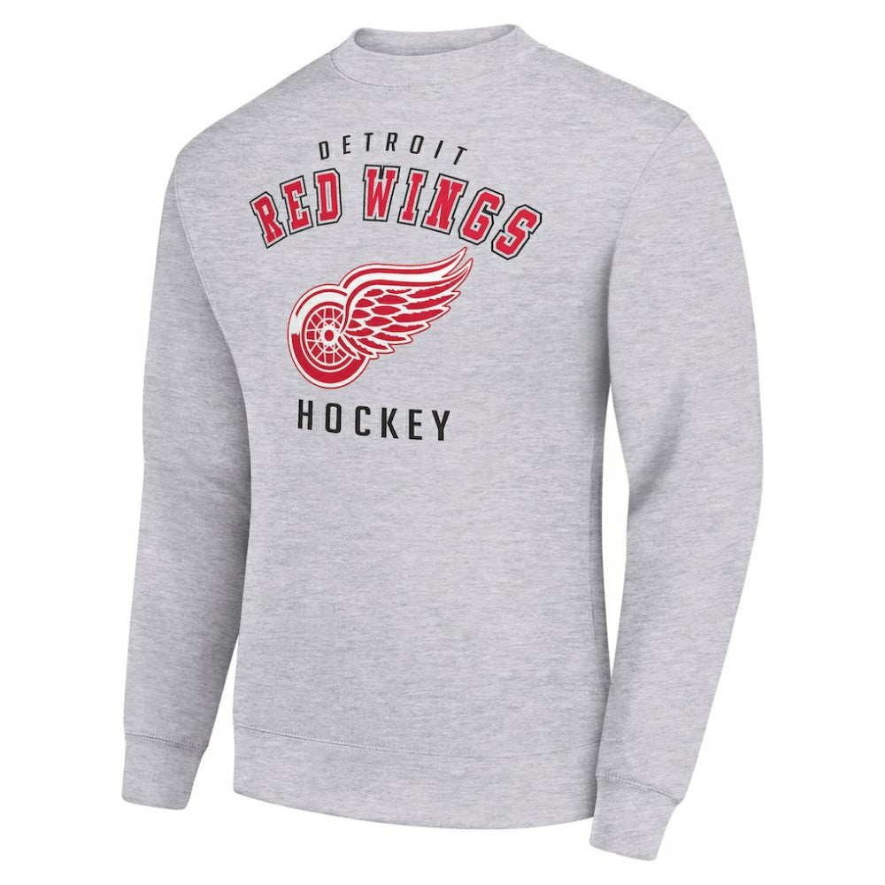 Detroit Red Wings Men's Starter Team Logo Fleece Pullover Sweatshirt Heather Gray