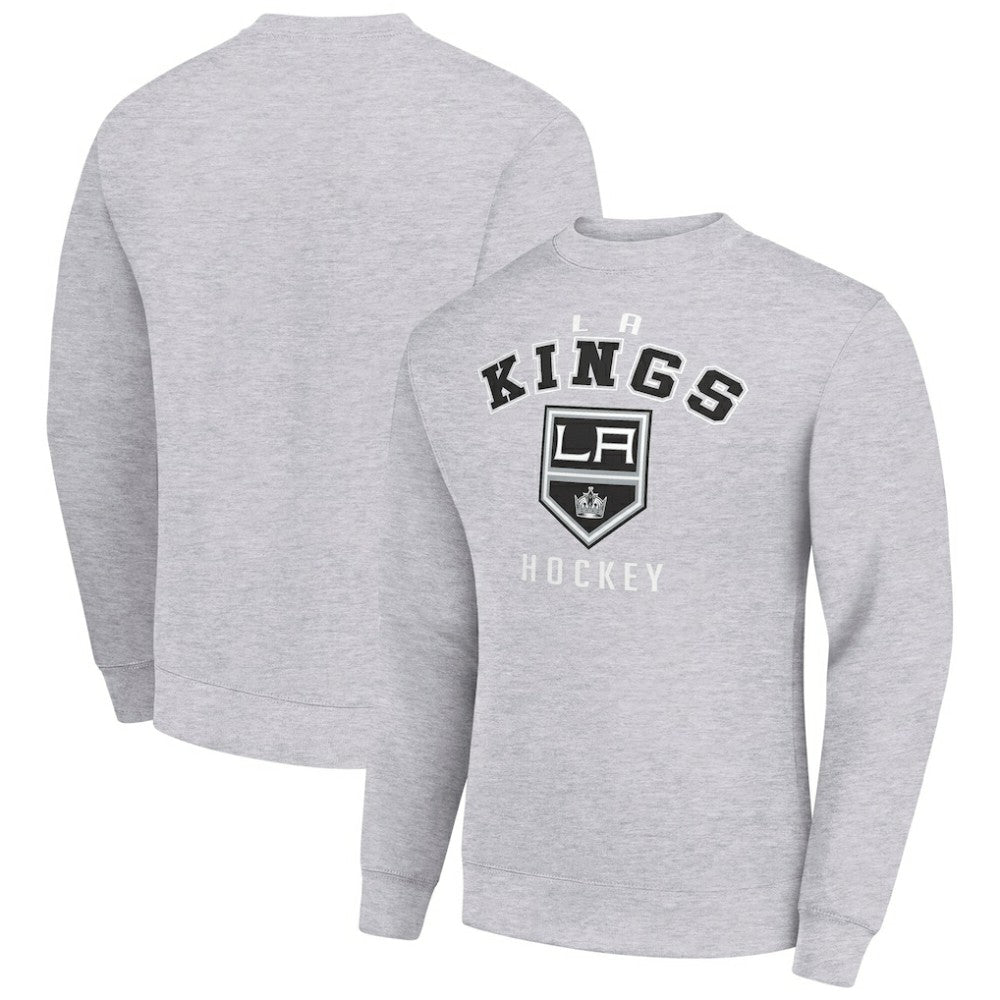 Los Angeles Kings Men's Starter Team Logo Fleece Pullover Sweatshirt Heather Gray