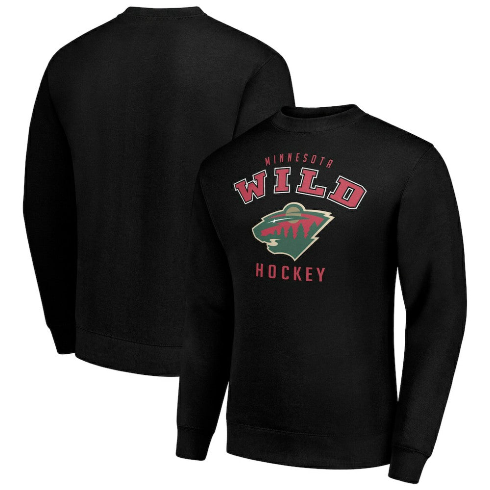 Minnesota Wild Men's Starter Team Logo Fleece Pullover Sweatshirt Black