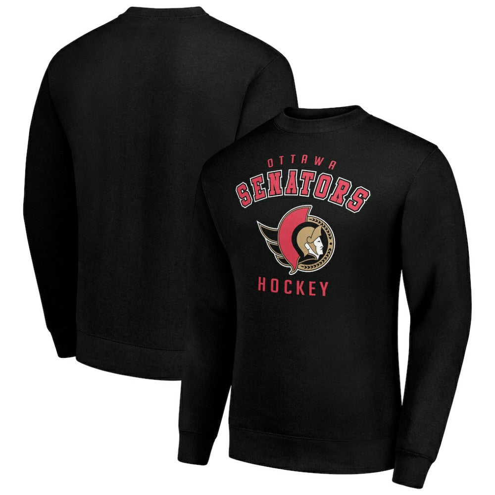 Ottawa Senators Men's Starter Team Logo Fleece Pullover Sweatshirt Black