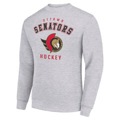 Ottawa Senators Men's Starter Team Logo Fleece Pullover Sweatshirt Heather Gray