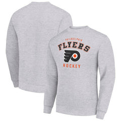 Philadelphia Flyers Men's Starter Team Logo Fleece Pullover Sweatshirt Heather Gray