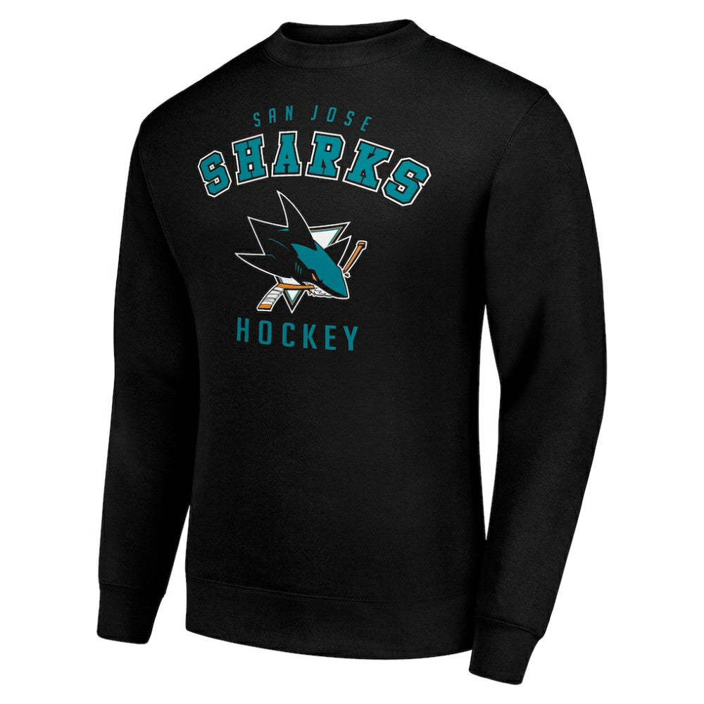 San Jose Sharks Men's Starter Team Logo Fleece Pullover Sweatshirt Black