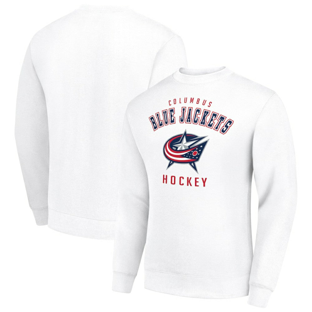 Columbus Blue Jackets Men's Starter Team Logo Fleece Pullover Sweatshirt White