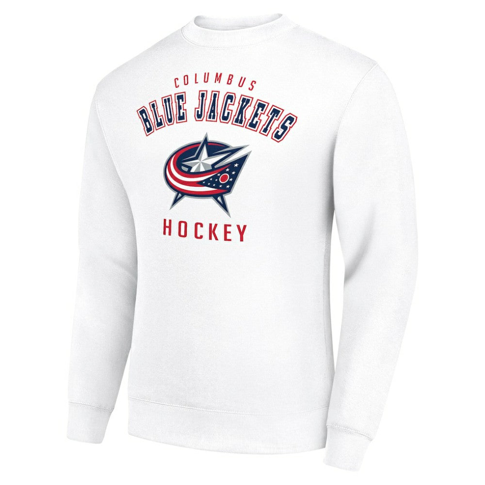 Columbus Blue Jackets Men's Starter Team Logo Fleece Pullover Sweatshirt White