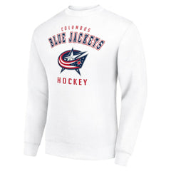 Columbus Blue Jackets Men's Starter Team Logo Fleece Pullover Sweatshirt White