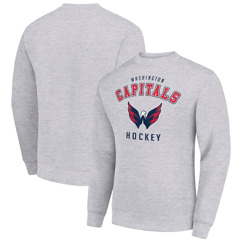 Washington Capitals Men's Starter Team Logo Fleece Pullover Sweatshirt Heather Gray