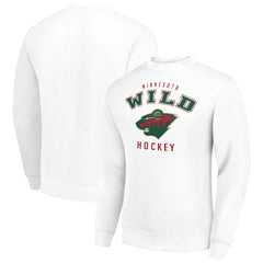 Minnesota Wild Men's Starter Team Logo Fleece Pullover Sweatshirt White