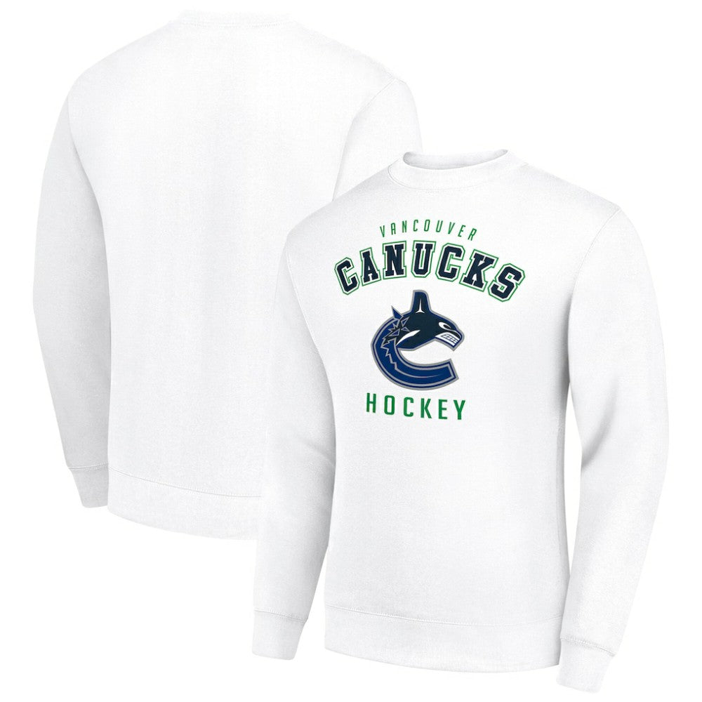 Vancouver Canucks Men's Starter Team Logo Fleece Pullover Sweatshirt White